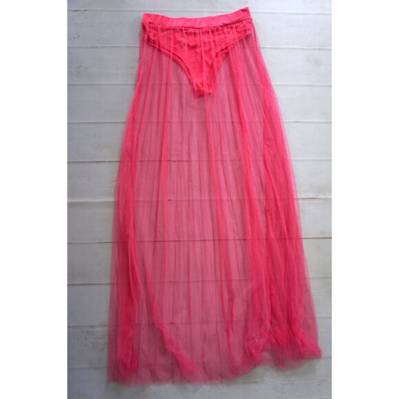 Sheer Pink Maxi Skirt With Attached Brief/ Panties - Size XL, NWOT - Picture 4 of 7